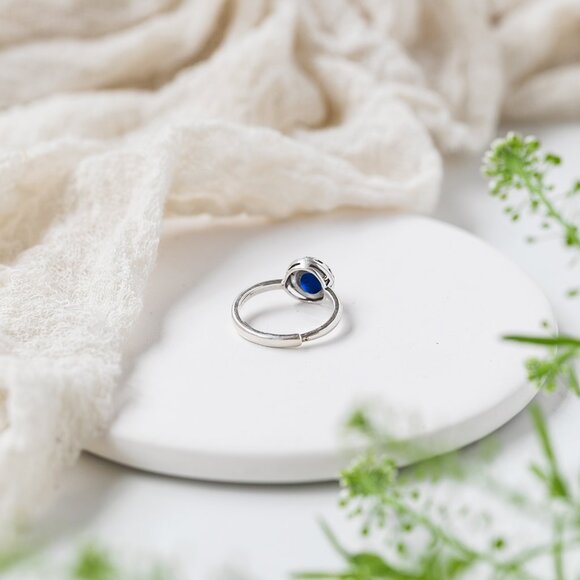 Recycled Vintage 1960s Skin Cream Jar Sterling Adjustable Vintage Lace Ring - Picture 6 of 6